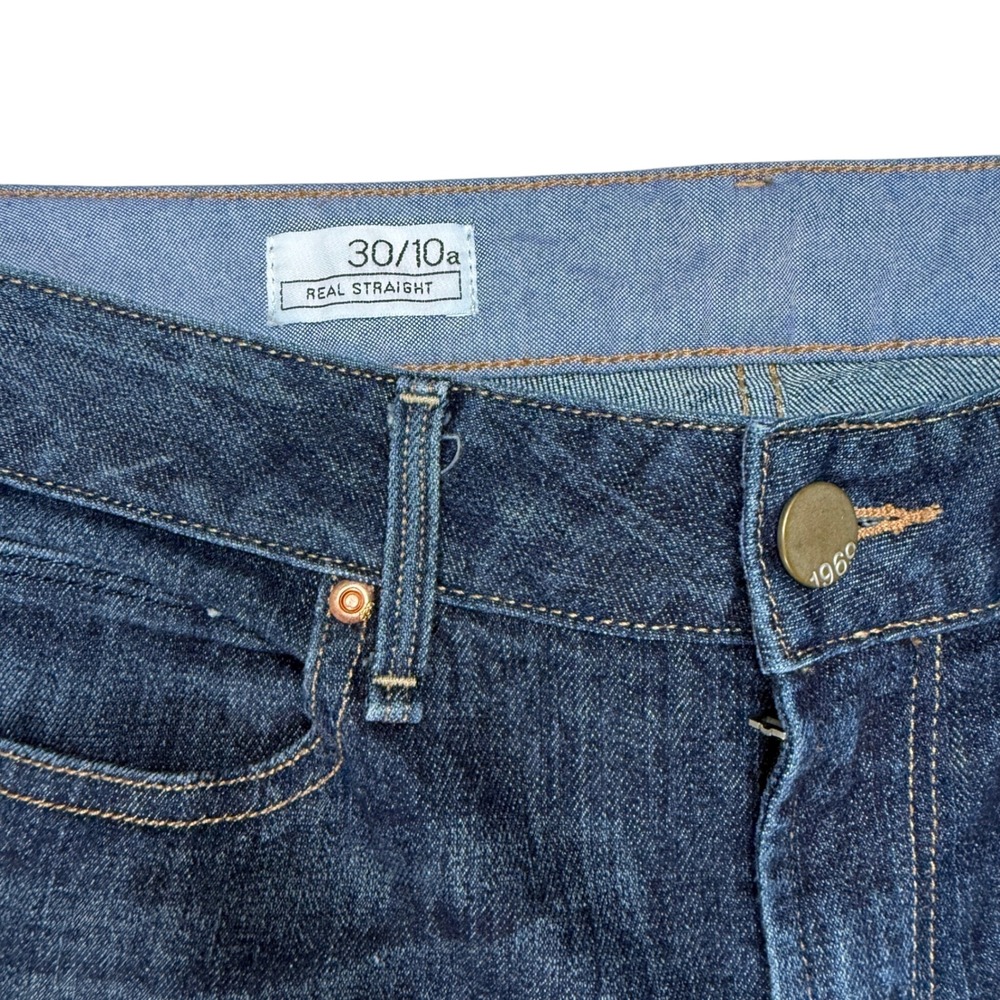 Gap 1969 Womens 30 10 Real Straight Jeans Blue Dark Wash Stretch Y2K - Picture 5 of 11